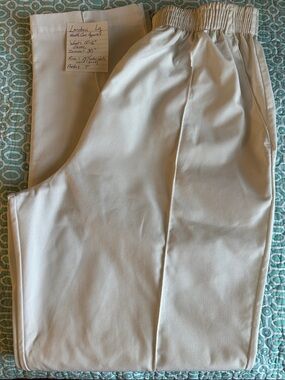 Landau Woman’s White Elastic-Waist Healthcare Apparel Pants